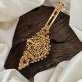 Gold Look Alike Temple Hair clip -Gold Bead-Lakshmi-Red-G11257
